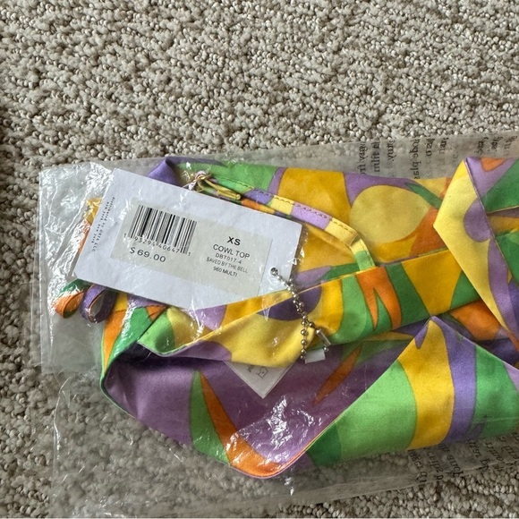 NWT Revolve WeWoreWhat Multicolored Cowl Crop Top XS - Picture 3 of 3